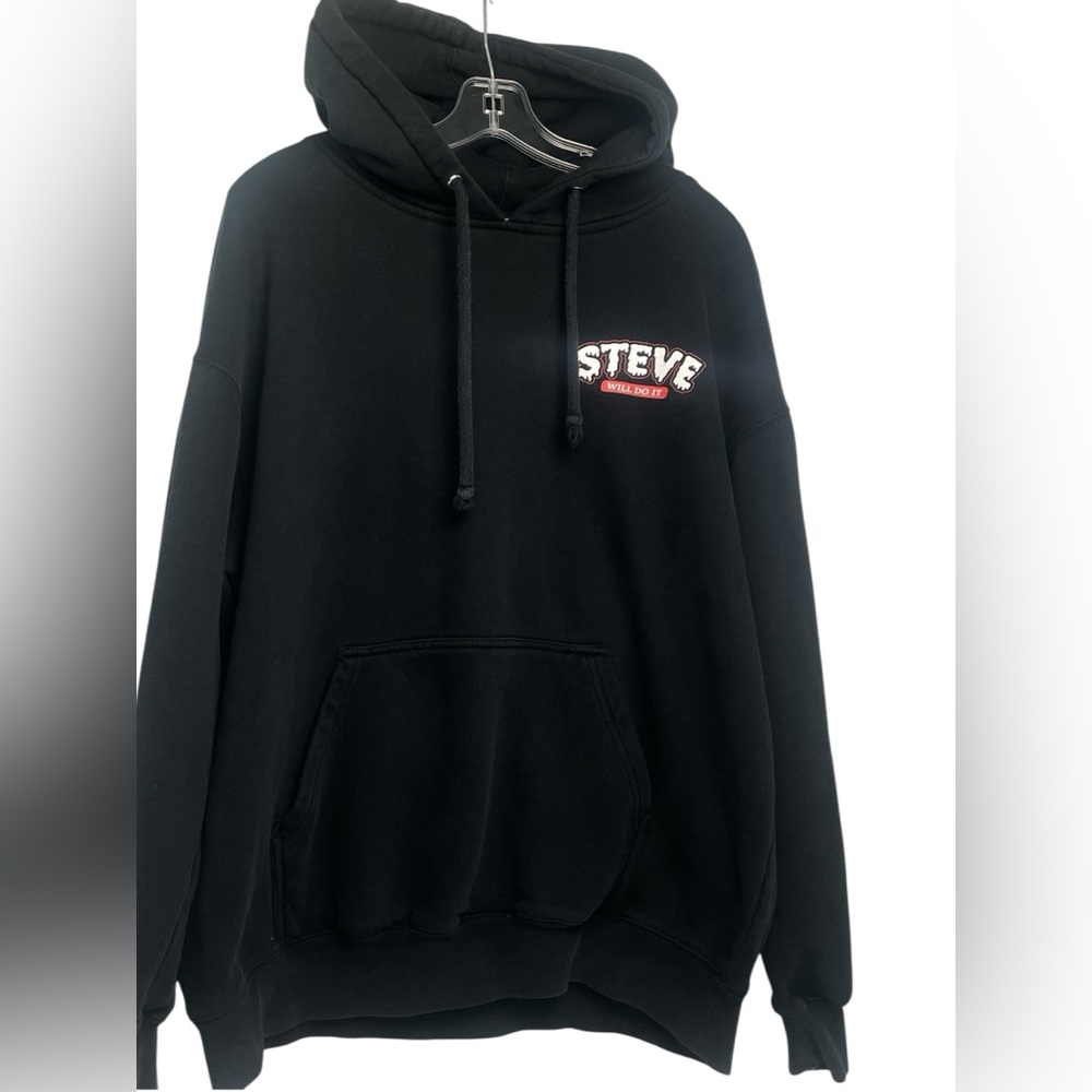 Full Send Steve Will Do it!!!  Garbage Pail Kid Black Graphic Heavy Hoodie Sz XL